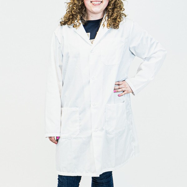 woman in adult lab coat